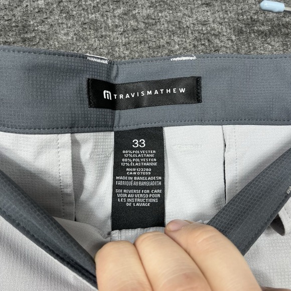 Travis Mathew Wanderlust Golf Shorts Mens 33 Gray Performance 9" Inseam - Picture 12 of 15